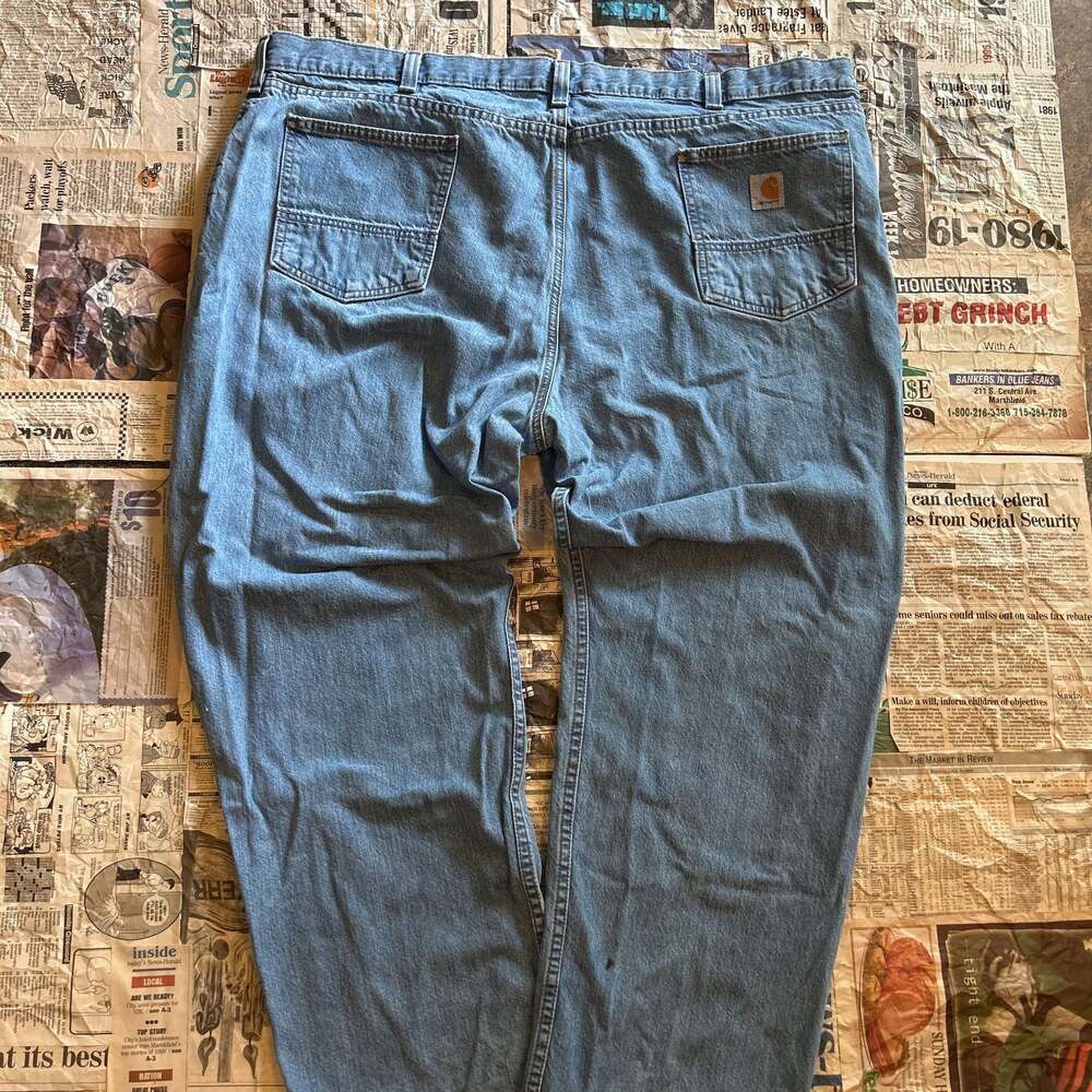 Carhartt Jeans B172 DST Men's 48x30 Blue Relaxed Fit